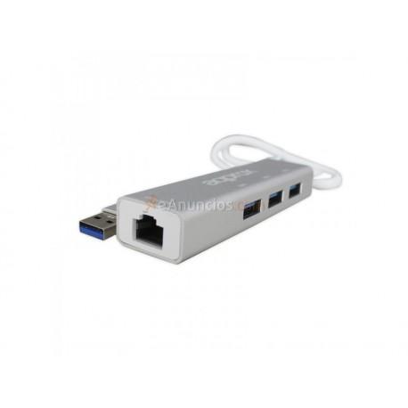 Approx - APPC07GHUB hub de interfaz USB 3.0 (3.1 Gen 1) Type-A 5000 Mbits Gris