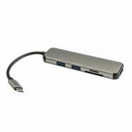 3GO - HUB2UCRH hub de interfaz USB 3.0 (3.1 Gen 1) Type-C 5000 Mbits Gris