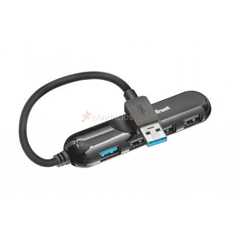 Trust - Aiva USB 3.0 (3.1 Gen 1) Type-A 5000Mbits Negro nodo concentrador