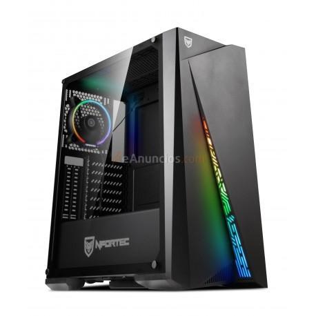 Nfortec - Torre Gaming RGB Artemis con Cristal Templado Lateral Full View y Ventilador Trasero RGB Incluido - Color