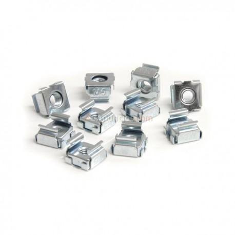 StarTech.com - Paquete de 50 Tornillos y Tuercas Enjauladas Cage Nuts M5 para Rack Armario Servidores