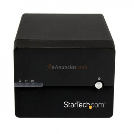 StarTech.com - Caja Disco Duro Externo 2 Bahías de 3,5 SATA III USB 3.0 UASP RAID JBOD eSATA con Ventilador - Negr