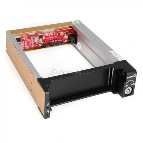 StarTech.com - Rack Móvil Aluminio Reforzado Disco Duro HDD SATA 3,5 Pulgadas con Bandeja Bahía 5,25