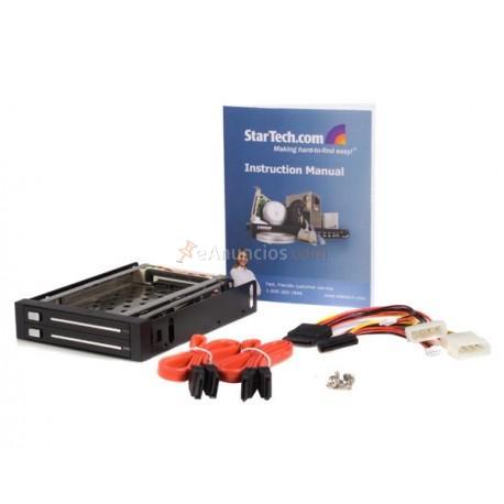 StarTech.com - Rack Móvil Backplane de 2 Discos Duros HDD SATA 2,5 Pulgadas sin Bandeja Bahía 3,5