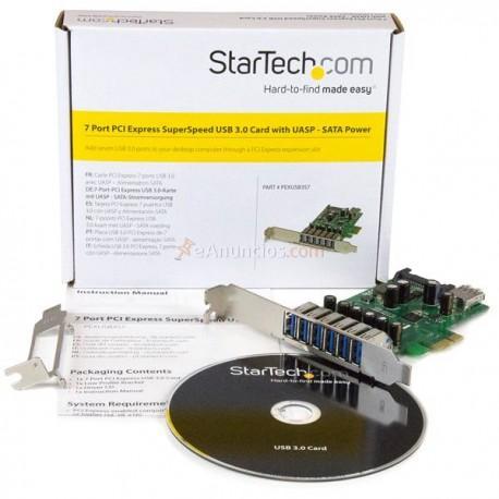 StarTech.com - Adaptador tarjeta PCI Express de 7 puertos USB 3.0 con perfil bajo o completo