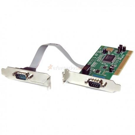 StarTech.com - Tarjeta Adaptadora PCI de Perfil Bajo de 2 Puertos Serie RS232 DB9 UART 16550