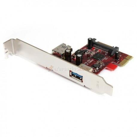 StarTech.com - Tarjeta Adaptador PCI Express PCI-E USB 3.0 SuperSpeed de 2 Puertos con UASP - 1 Interno - 1 Externo