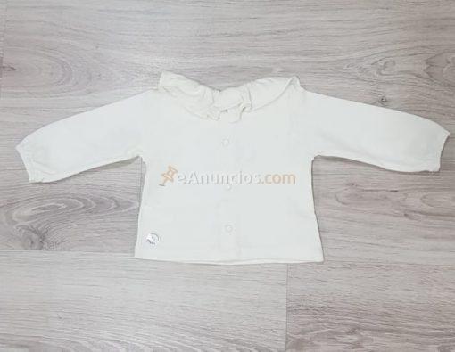 A blusa tejido algodon cuello volante babidu r130310 beig