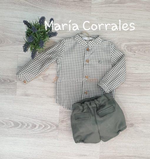A conjunto niño bombacho antelina verde + blusa coleccion agua eve chlildren 3305 cb  r220525