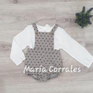 A conjunto niño pilar batanero 1502 peto plumeti negro + blusa r220521