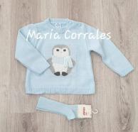 A jersey punto sardon r120276 unisex pinguino celeste