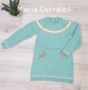 A vestido niña punto dr. Kid bolsillo canguro cenefa r190480 verde