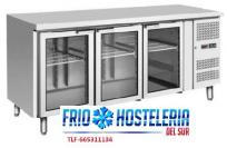 Frente mostrador refrigerado puerta de cristal