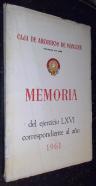 Memoria del ejercicio LXVI correspondiente al año 1961