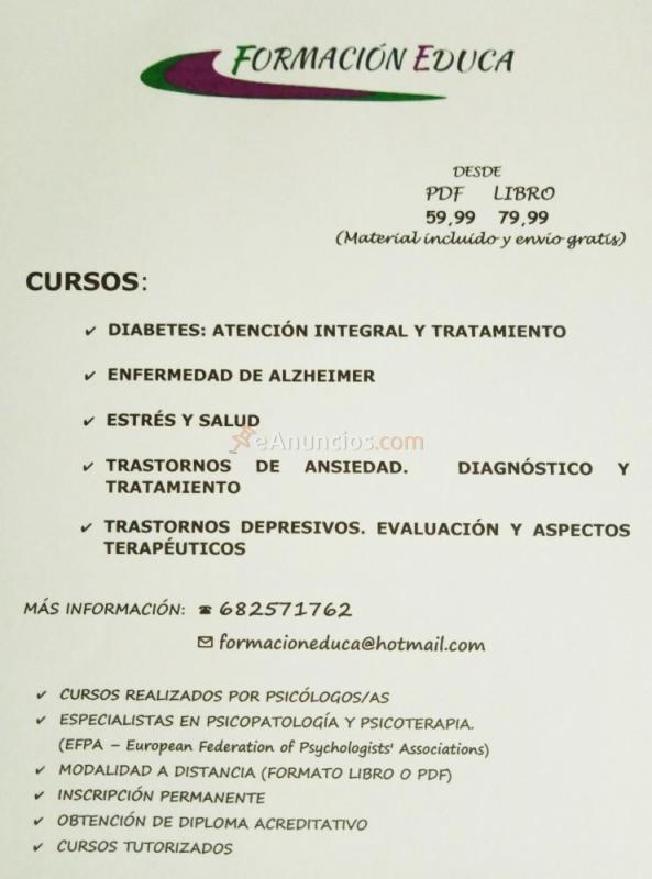 Cursos de formación a distancia