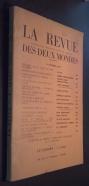 La Revue des Deux Mondes. Littérature, histoire, arts et sciences. N 19. 1 Octobre 1952
