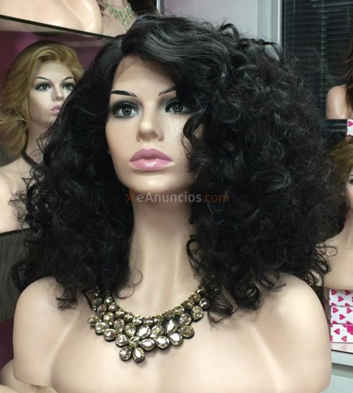 Peluca rizada con frontal translucido modelo Gina