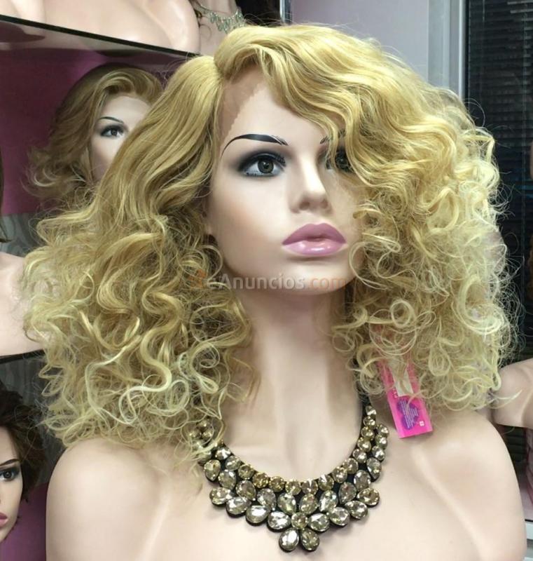 Peluca rizada con frontal translucido modelo Gina