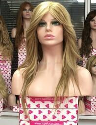 Peluca de pelo largo de cabello humano