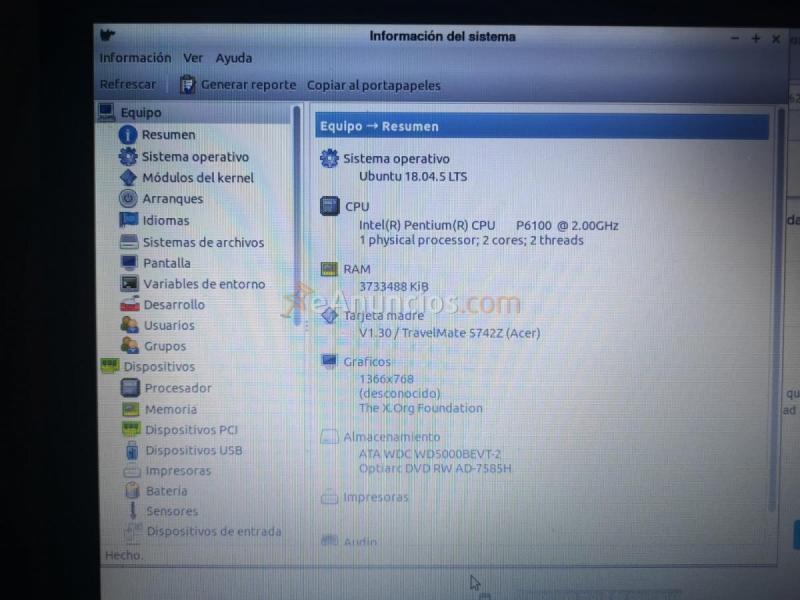 Portatil 15,5 pulgadas