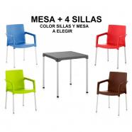 Conjunto hostel zeus plastic para terrazas