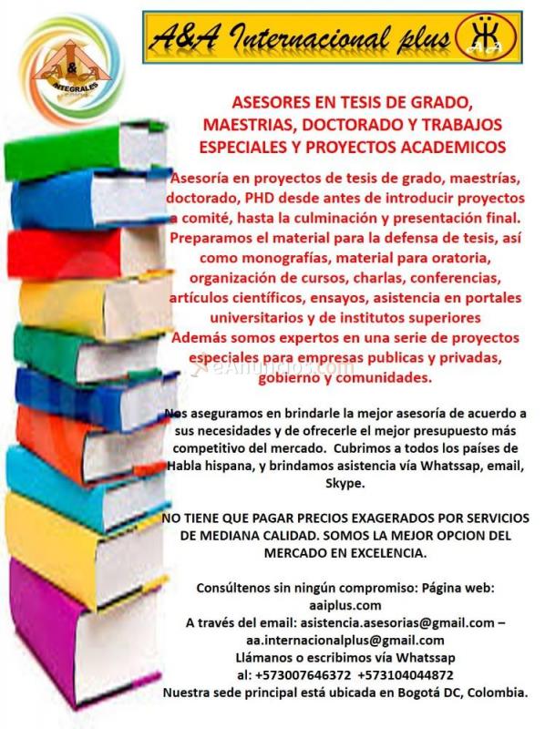 Asesoría consultoría tesis de grado postgrado maestría