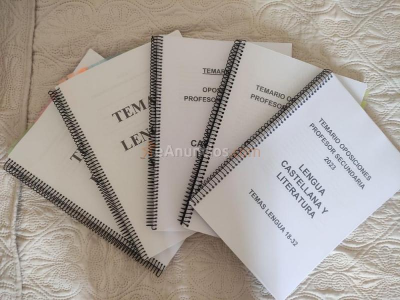 7 temarios oposición profesor secundaria lengua
