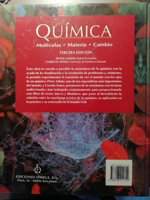 Libro de ciencias: Química. Moleculas. Materia. Cambio