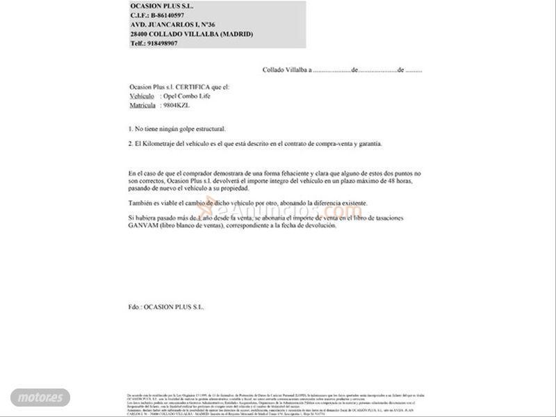 Opel Combo Life 1.5 TD 75kW 100CV SS Selective L de 2019 con 50.268 Km por 18.800 EUR. en Valencia