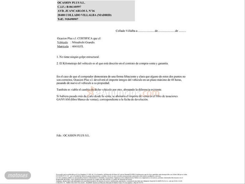 Mitsubishi Grandis 2.0 DID Challenge de 2010 con 192.444 Km por 6.200 EUR. en Albacete